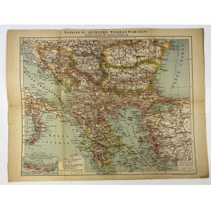 [ok. 1918] Mapa Państw Bałkańskich dodatek do Kuriera Warszawskiego