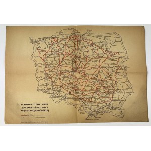 Polska Schematyczna Mapa Dalekobieżnej Sieci Międzywojewódzkiej 1965