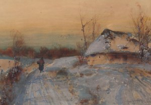 Juliusz Holzmüller (1876 Bolechów - 1932 Lwów), Pejzaż zimowy, 1914