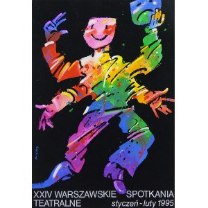 Waldemar Świerzy (1931 Katowice-2013 Warszawa), XXIV Warszawskie Spotkania Teatralne, projekt plakatu, 1995