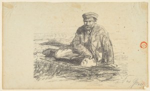 Teodor Grott ( 1884-1972), Chłop siedzący w polu, 1910