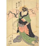 Utagawa Toyoshige zwany Utgawa Toyokuni II( 1775-1835), Aktor Kabuki Segawa Kikunojo V, w roli żony Okiwa(nyobo Okiwa), 1824-25