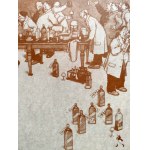 Grafiki reklamowe whisky Johnnie Walker wg. W. Heath Robinson'a