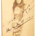 Fotografia kartonikowa Wanda de Bończa [1872 - 1902] francuska aktorka, z domu Wanda Marie Emilie Rutkowska, z dedykacją i autografem artystki