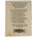 [Kraków 1536r.] / Skarga ziemi Pokucia i Podola z powodu najazdu na nie Wołochów [Mołdawian] zapisana w wierszu elegijnym - Jerzy z Tyczyna / Querimonia terrarum Pocuciae Podoliae ob incursio nem per Valachum in cas factam carmine Elegiaco conscripta