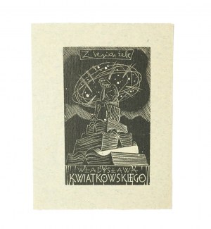 Exlibris Z książek Władysława Kwiatkowskiego [1907-1968] polski duchowny, archiwista, historyk Kościoła