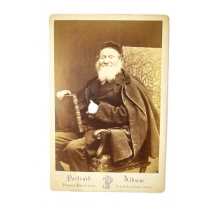 [XIXw.] Fotografia kartonikowa Alexandre (Abraham) WEILL [1811-1898] pisarz francuski, niedoszły rabin