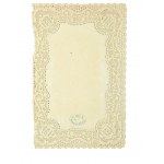 [XIXw.] Obrazek święty, koronkowy - pusta ramka obrazka przygotowana do nałożenia druku z motywem religijnym, f. 9 x 14cm