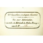 Dokument w języku perskim [?] ze stemplem Wielkiego Kanclerza Legii Honorowej , 18 lipca 1870r., f. 36 x 57cm