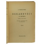 MEREŻKOWSKI D. - Dekabryści, tom I - III, Warszawa 1938r.