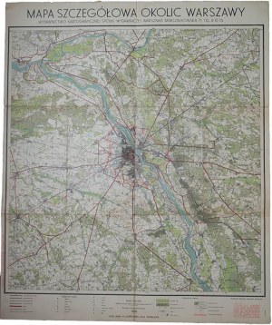 Mapa szczegółowa okolic Warszawy, Zakład graficzny W. Cukrzyński i Ska, Warszawa 1933r., skala 1:100.000