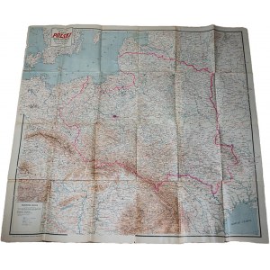 Mapa Polski i krajów ościennych, opracował Stanisław Max, wydanie M. Arcta, Warszawa 1918r., f. 99,5 x 102cm