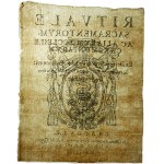 Winieta tytułowa Rytuału Piotrkowskiego, Kraków 1631r. / Rituale sacramentorum ac aliarum ecclesiae caeremoniarum - przerys Wł. Bartynowskiego z końca XIX wieku