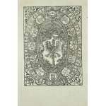 Orzeł w otoczeniu herbów znajdujący się na odwrocie strony tytułowej Postylli Mikołaja Reja, Kraków 1557r. - przzerys Wł. Bartynowskiego z końca XIX wieku