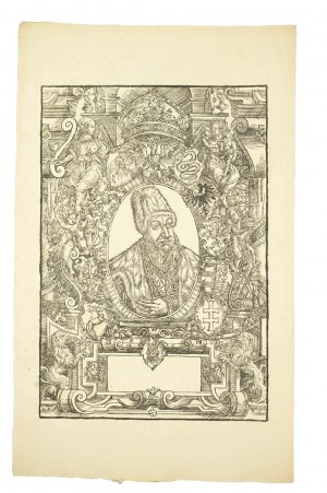 Winieta tytułowa z portretem Zygmunta Augusta użyta na odwrotnej stronie tytułu m.in.: Herburt 