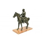 Józef Piłsudski - rzeźba na biurko, postać Marszałka na koniu, rozmiar ok. 20x10cm, wysokość ok. 20cm