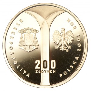 200 złotych 2001 - 100-lecie urodzin Ks. Kard. Stefana Wyszyńskiego - Au 900 - 15,50g