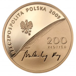 200 złotych 2005 - 500. rocznica urodzin Mikołaja Reja - Au 900 - 15,50g