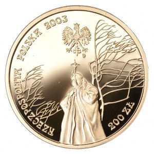 200 Zloty 2003 - 25. Jahrestag des Pontifikats von Johannes Paul II - Au 900 - 15,50g
