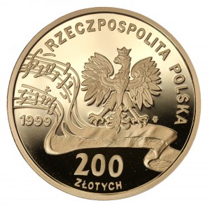 200 złotych 1999 - 150.rocznica śmierci Fryderyka Chopina - Au 900 - 15,50g