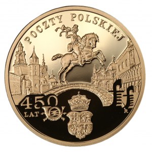 200 złotych 2008 - 450 lat Poczty Polskiej - Au 900 - 15,50g