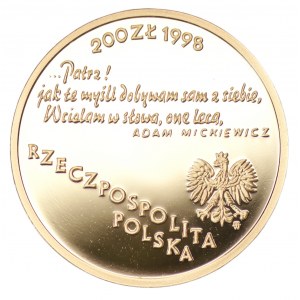 200 złotych 1998 - Adam Mickiewicz - Au 900 - 15,50g