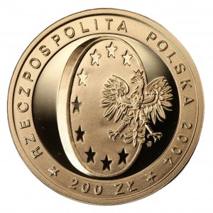 200 złotych 2004 - Wstąpienie Polski do Unii Europejskiej - Au 900 - 15,50g