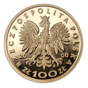 100 złotych 2000 - Królowa Jadwiga - Au 900 - 8g