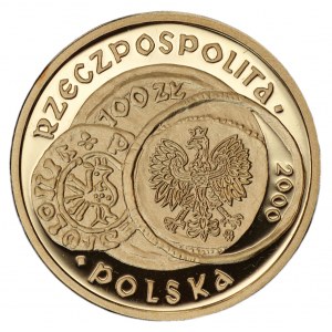 100 złotych 2000 - Zjazd w Gnieźnie - Au 900 - 8g