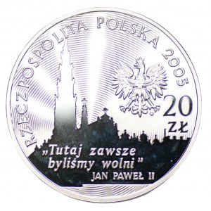 20 złotych 2005 - 350-lecie Obrony Jasnej Góry + folder emisyjny