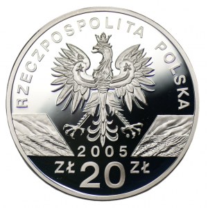 20 złotych 2005 - Puchacz + folder emisyjny