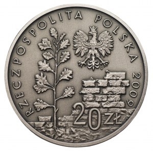 20 złotych 2009 65. Rocznica Likwidacja Getta w Łodzi + folder emisyjny