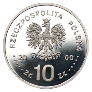 10 złotych 2000 Jan II Kazimierz - półpostać + folder emisyjny