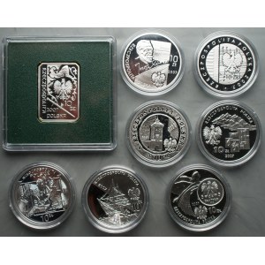 10 złotych 2007 - zestaw 8 sztuk