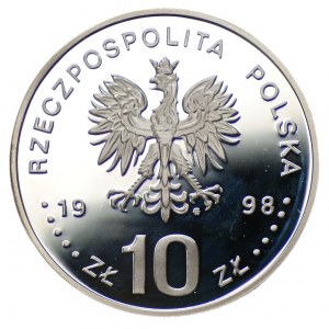 10 złotych 1998 Zygmunt III Waza - półpostać + folder emisyjny