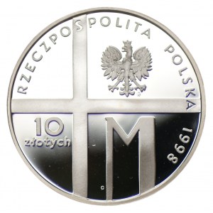 10 złotych 1998 80. Rocznica Odzyskania Niepodległości + folder emisyjny