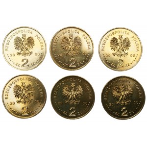 2 złote 2000 Jan II Kazimierz - 6 sztuk