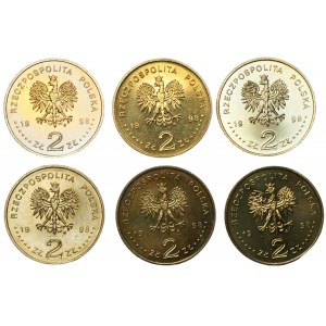 2 złote 1998 100-lecie Odkrycia Polonu i Radu - 6 sztuk