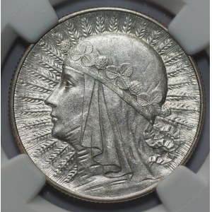 5 złotych 1933 - Głowa kobiety - NGC AU58