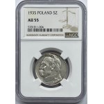 5 złotych 1935 - Józef Piłsudski NGC AU55