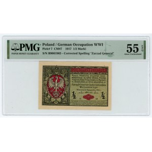 1/2 marki polskiej 1916 - Generał seria B - PMG 55 EPQ
