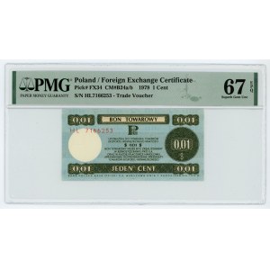 PEWEX - 1 cent 1979 - seria HL - PMG 67 EPQ - 2-ga max nota