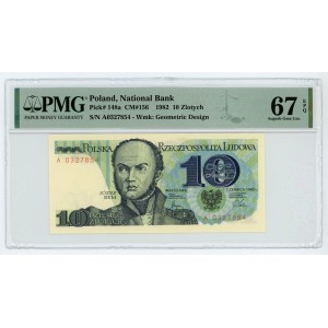 10 złotych 1982 - seria A - PMG 67 EPQ