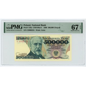 500.000 złotych 1990 - seria C - PMG 67 EPQ - 2-ga max nota