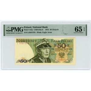 50 złotych 1975 - RZADSZA seria L - PMG 65 EPQ