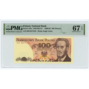 100 złotych 1986 - seria RW - PMG 67 EPQ