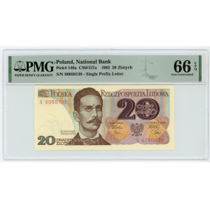 20 złotych 1982 - seria S - PMG 66 EPQ