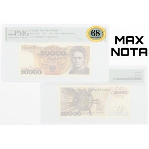 20.000 złotych 1989 - seria H - PMG 68 EPQ - MAX NOTA