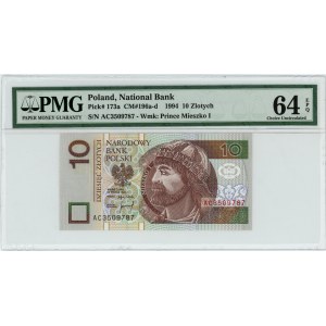 10 złotych 1994 - seria AC - PMG 64 EPQ