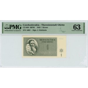 Czechosłowacja (Getto Terezin) - 1 korona 1943 - PMG 63